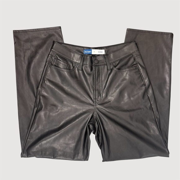 Old Navy Black Faux Leather Pants | Women’s 6 | Wardrobe Staple - Picture 1 of 5